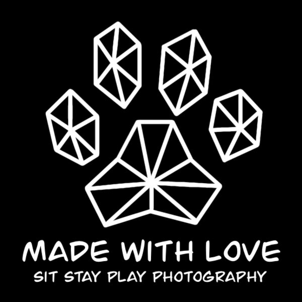 Geometric Made With Love Paw - White Thumbnail